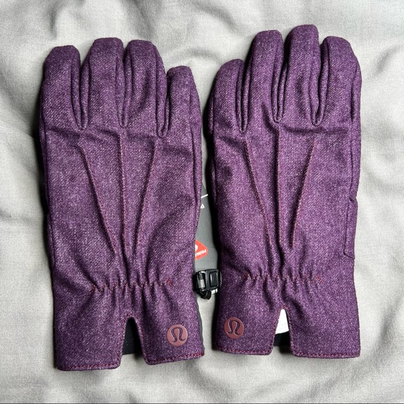 Lululemon City Keeper Gloves NWT S/M Purple Black (HTGT) *Fleece Lined - Picture 3 of 16